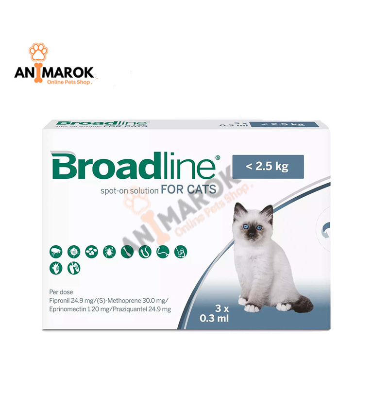 Broadline Vermifuge et Antiparasitaire pour chat <2.5kg *3