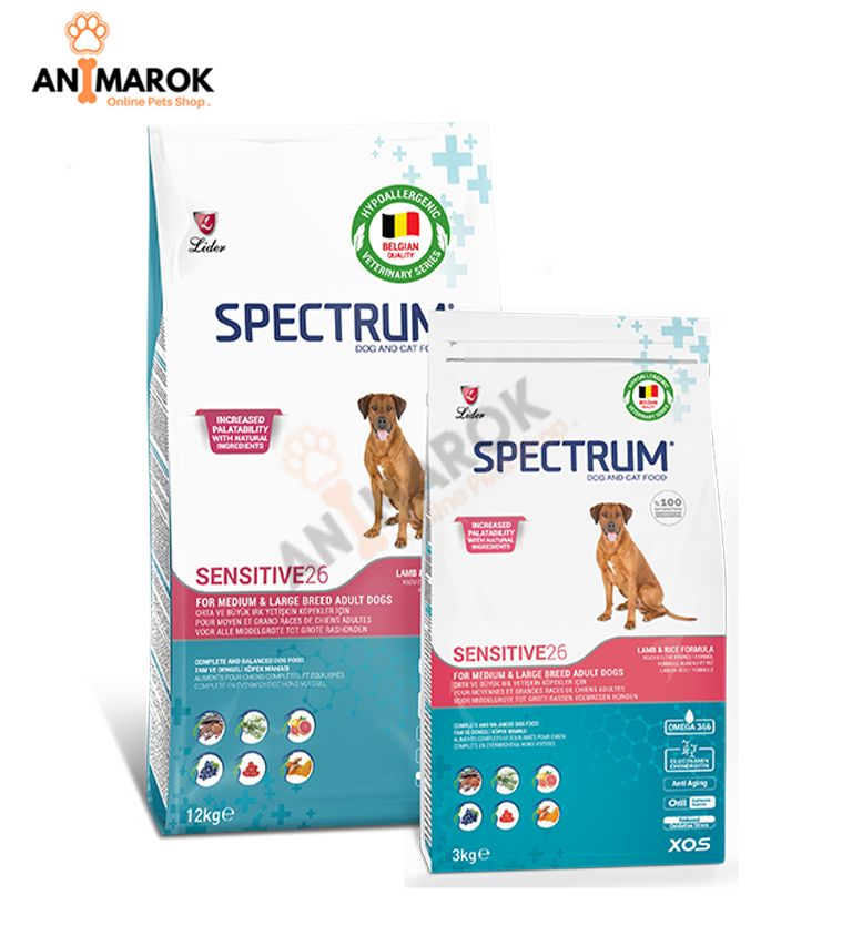 SPECTRUM SENSITIVE 26 – Aliments pour Chiens Adultes de Moyenne et Grande Race