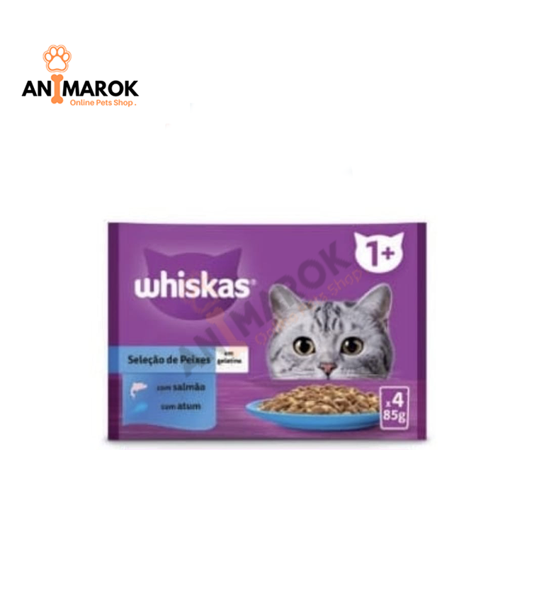 WHISKAS Sélection de Poissons Saumon et Thon en Sauce