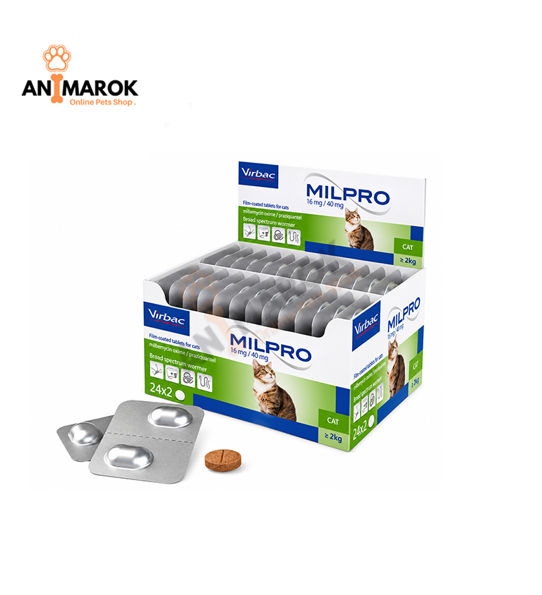 MILPRO 16 mg / 40 mg, adapté aux chats