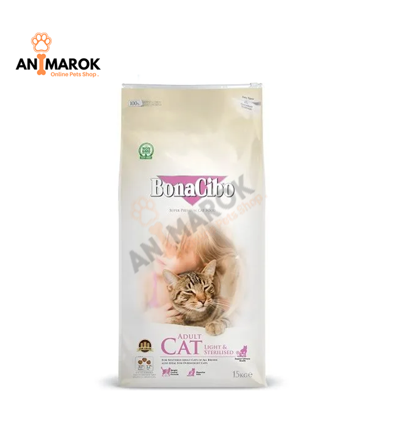 Bonacibo Formule STERILIZED Low Grain Light pour chats en surpoids ou stérilisés (au poulet)