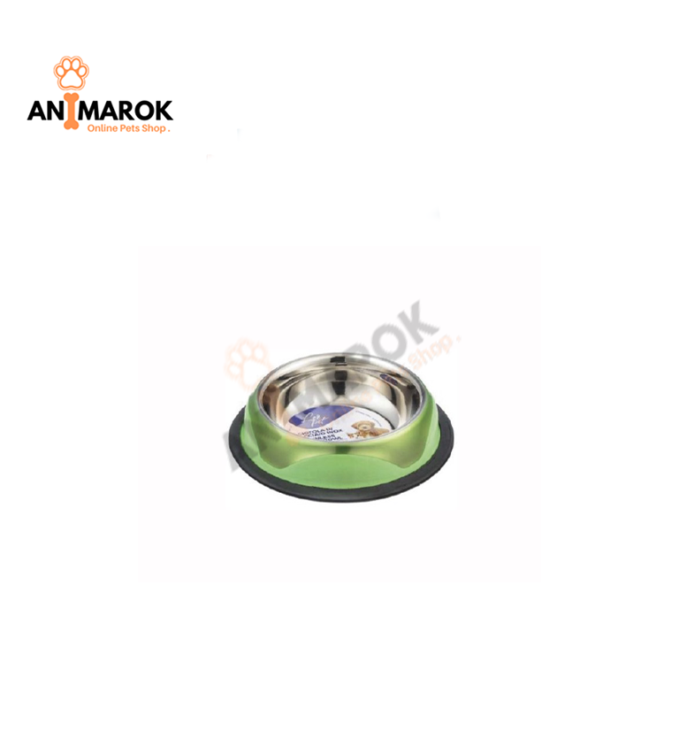 Leopet Gamelle antidérapant en inox Onde Couleurs assorties