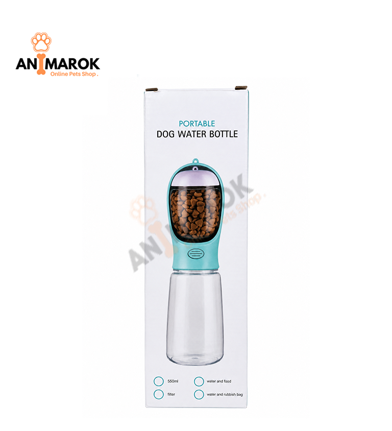 Bouteille portable pour chien -Eau et croquettes