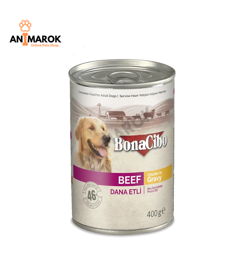 Bonacibo Morceaux en Sauce pour Chiens Adultes – Alimentation Complète et Savoureuse